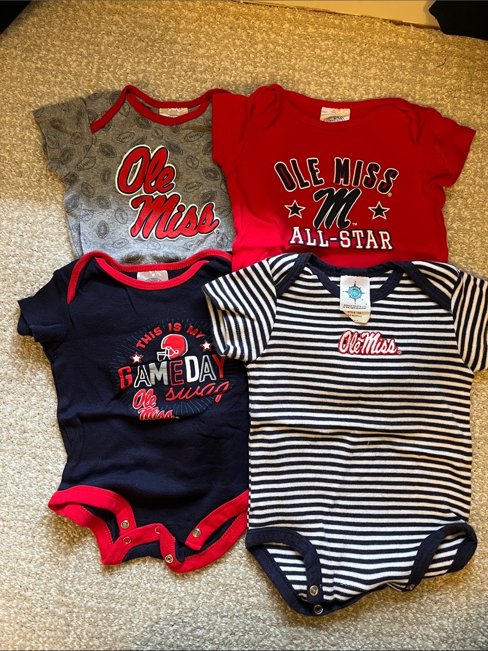 BUNDLE — 6-9m Ole Miss Baby Onesies